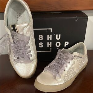 ShuShop Silver and Gray Women's Sneakers